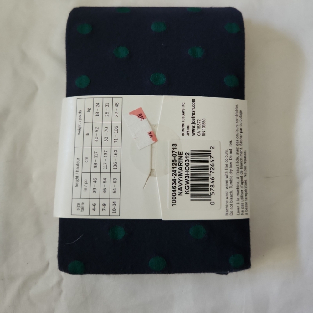 Joe girls size 10-14 blue polkadot collant tights #NN1